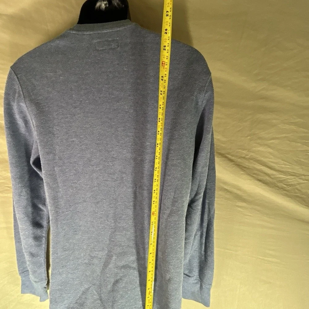 Polo Ralph Lauren Waffle Knit Thermal Shirt Men's Sz L Blue Cotton Pony Logo